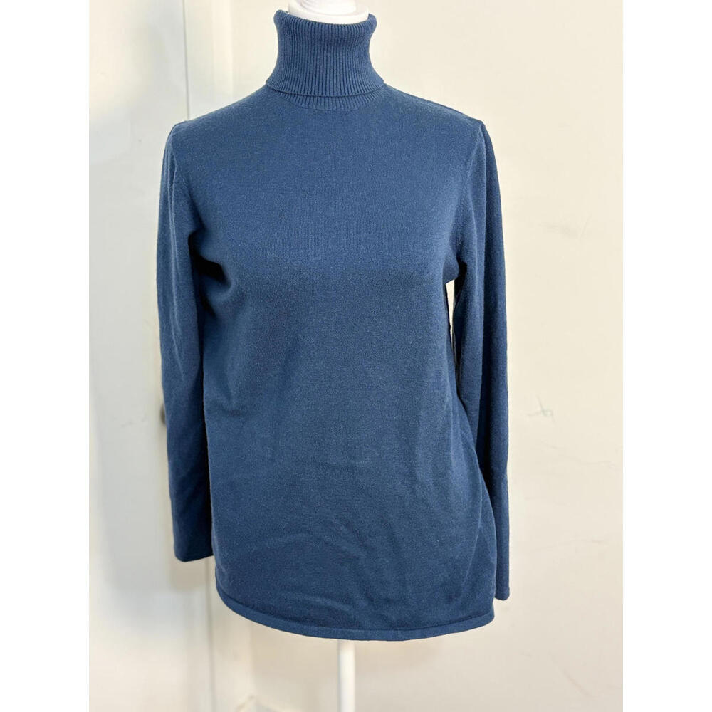 Wynne Layers‎ Blue Turtleneck Long Sleeve Sweater Cashmere blend small Nwot